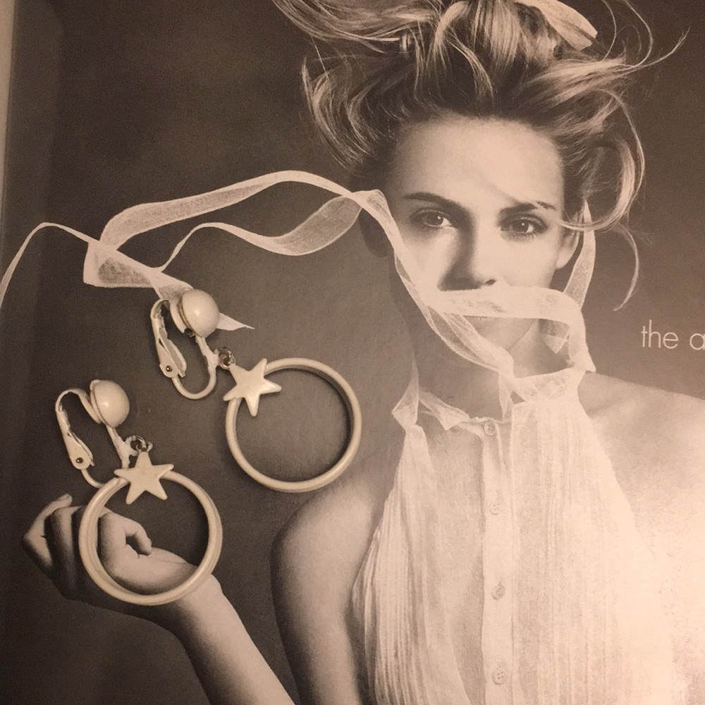 Beautiful vintage  enamel clips